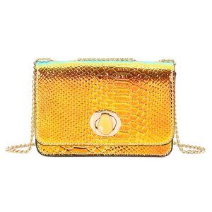 4134 Hologram Evening Bag Handbag Holographic Shoulder Bag Chain Purse